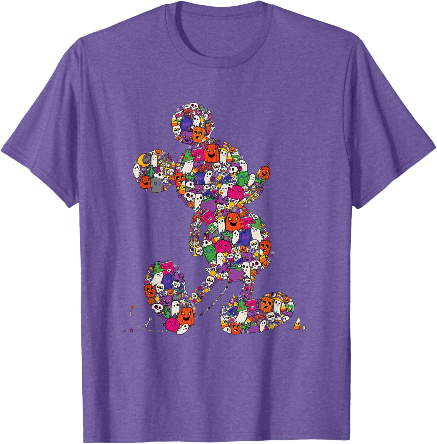 Cute Mickey Mouse Halloween T-Shirt Spooky Silhouette for Kids and Adults - 5
