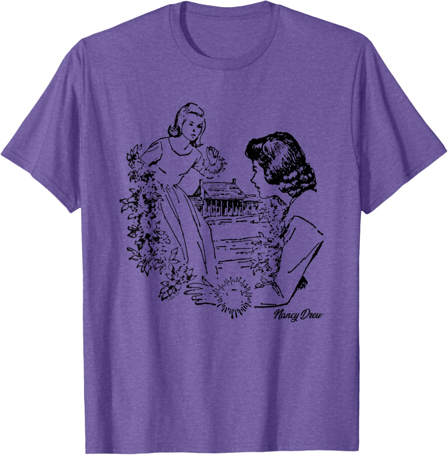 Nancy Drew Garden Illustration T-Shirt - Chic and Stylish Women's Apparel - 10