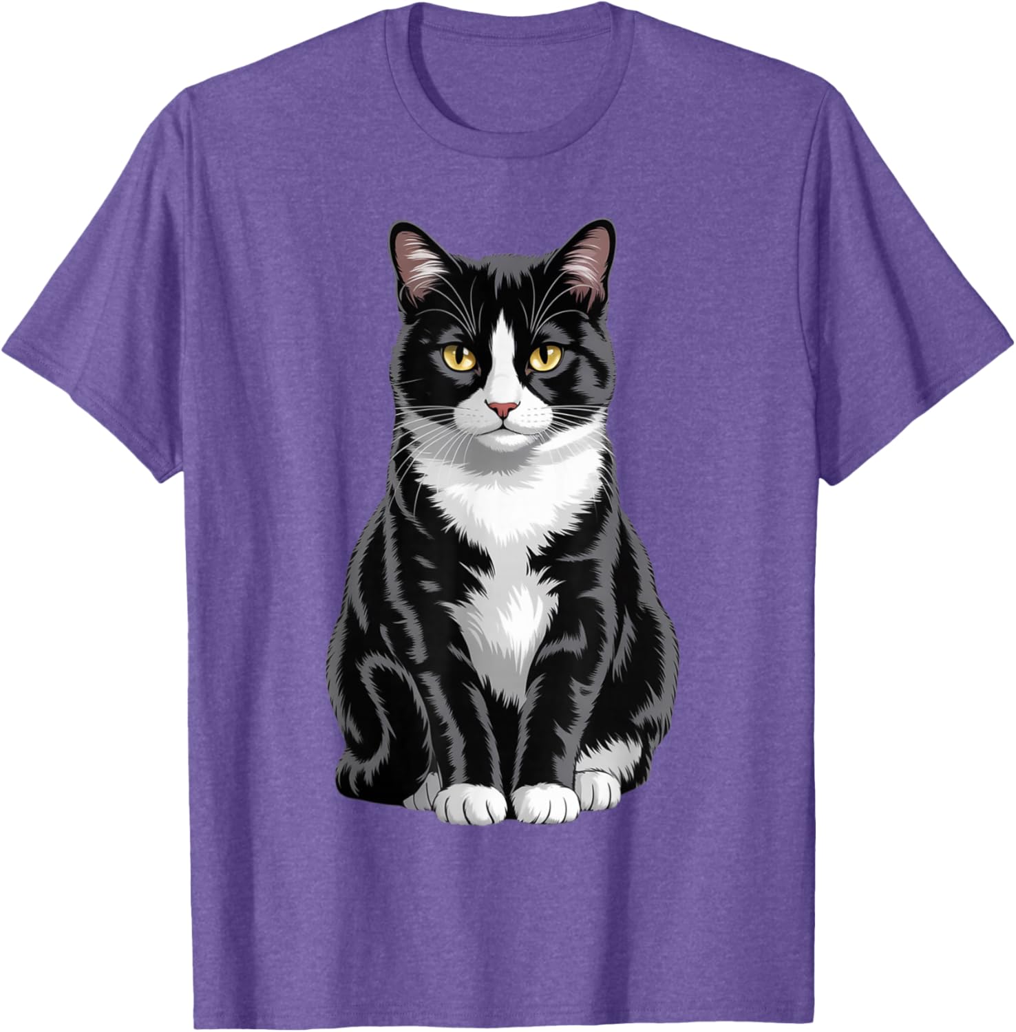 Majestic Tuxedo Cat Art T-Shirt for Cat Lovers - Unisex Kids and Adults - 12