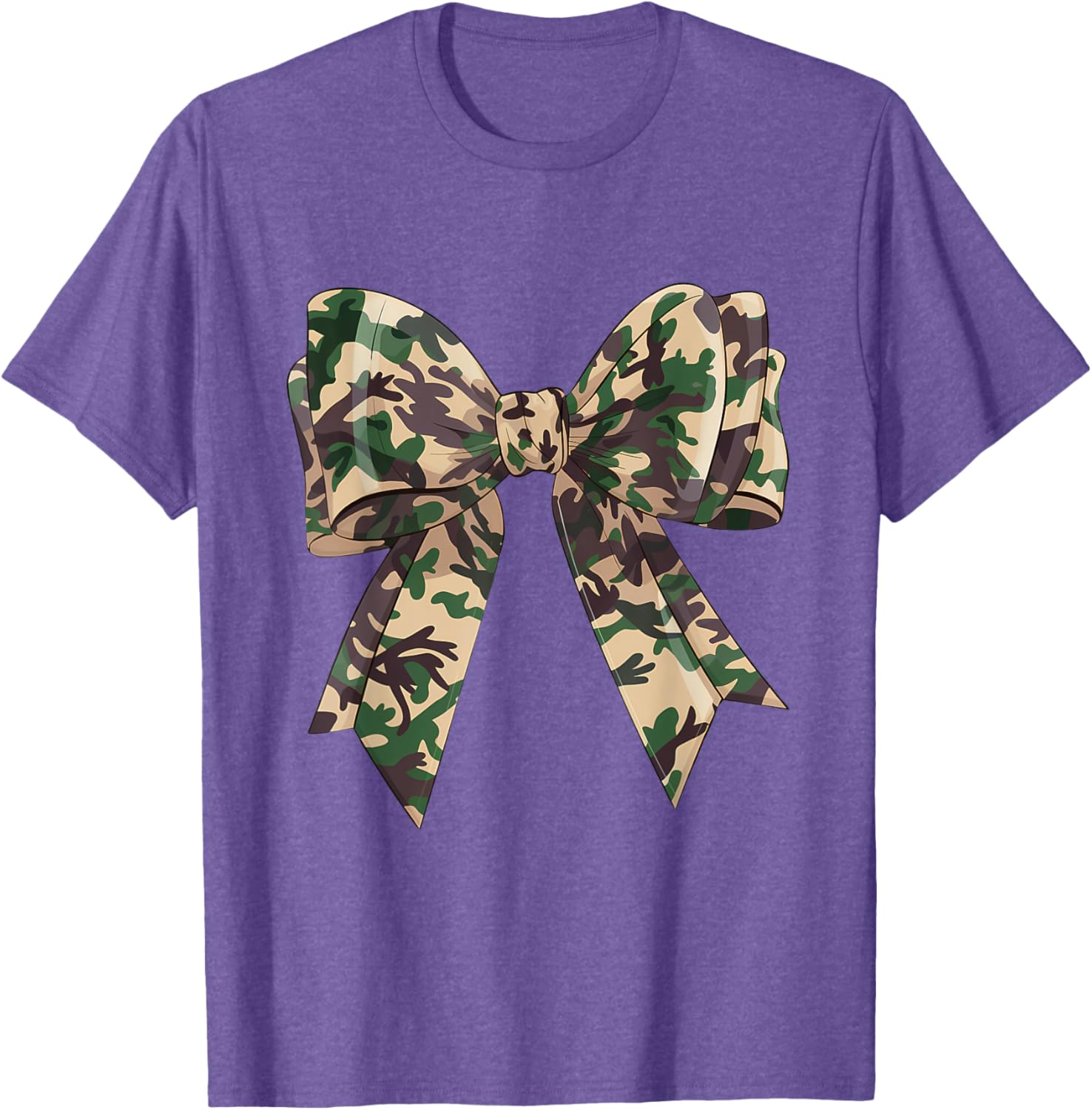 Chic Camouflage Bow Coquette T-Shirt for Hunting Women and Girls - 12