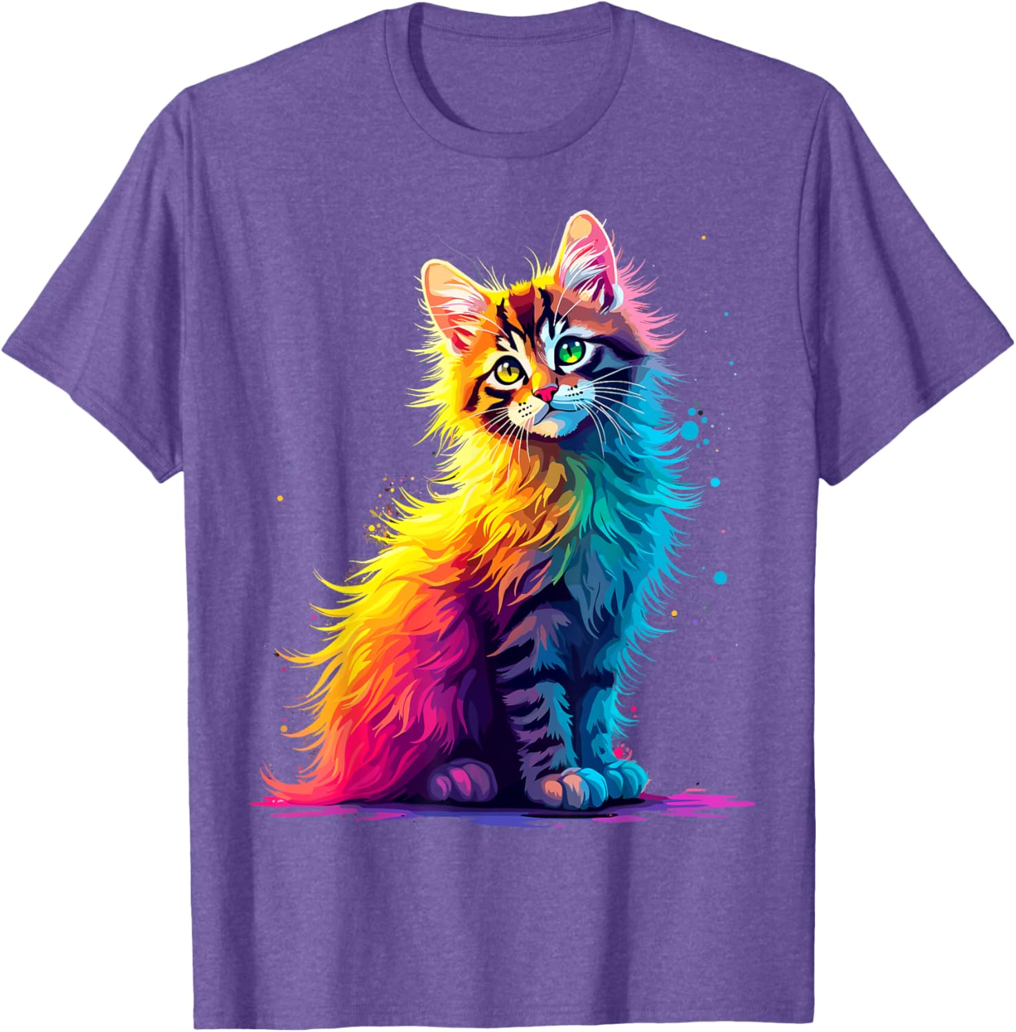 Colorful Cute Kitty T-Shirt for Cat Lovers - Fun Pop Art Design for All Ages - 25