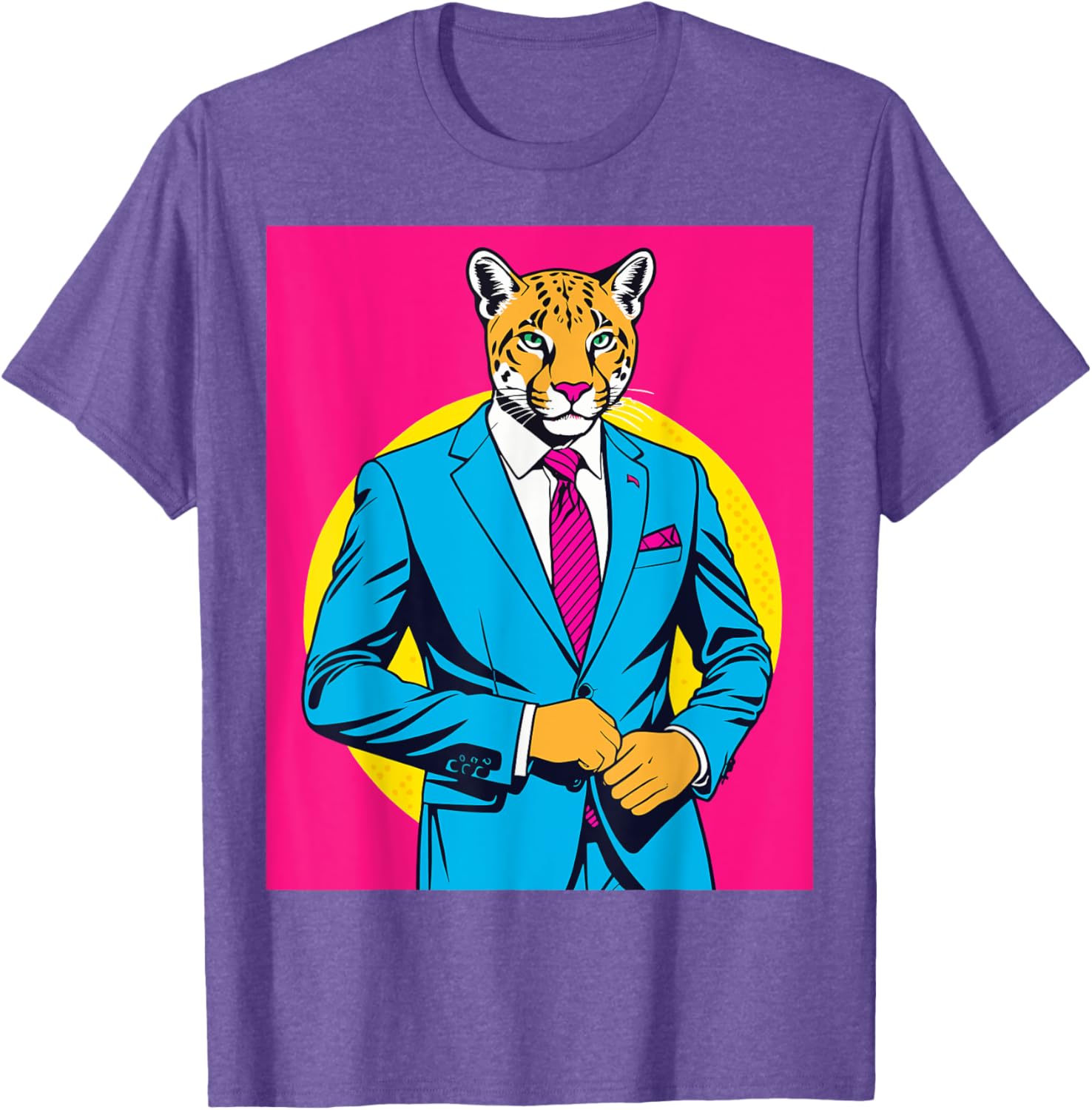 Pop Art Puma in Business Suit T-Shirt for Stylish Animal Lovers - 27