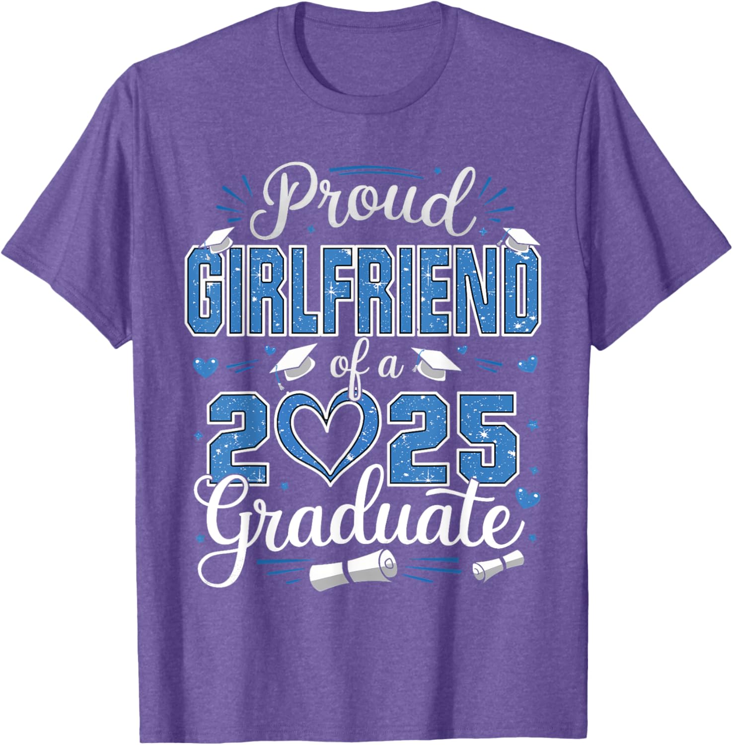 Proud Girlfriend Class of 2025 Graduate Senior T-Shirt for Her - 9