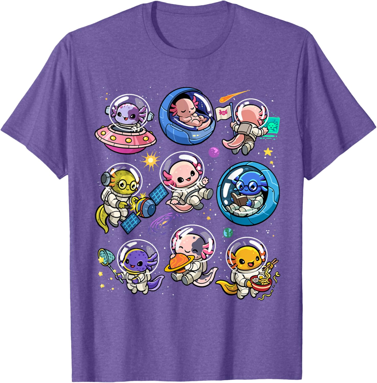 Cute Galaxy Axolotl Astronaut T-Shirt for Space Lovers and Kids - 18
