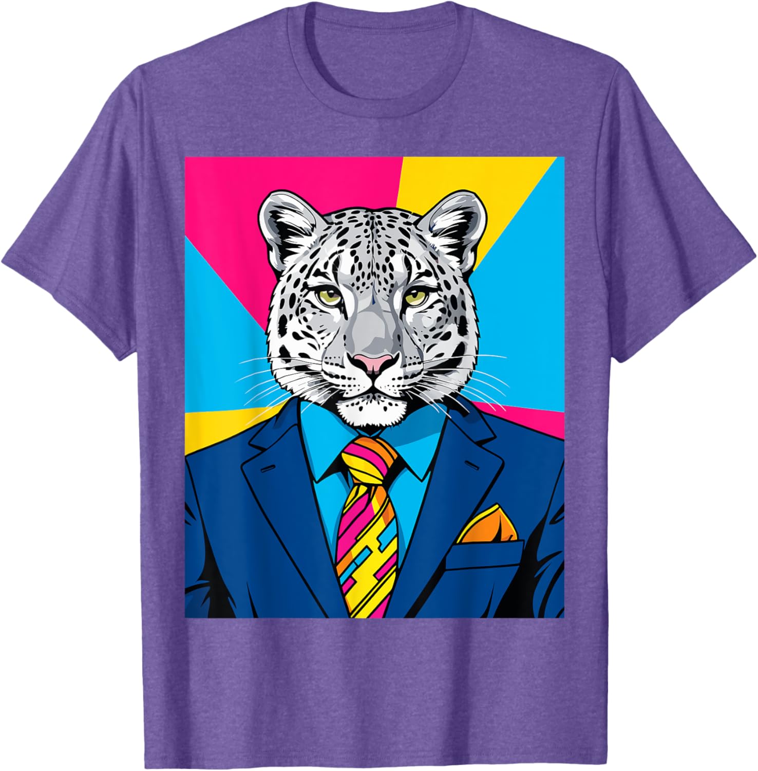Pop Art Snow Leopard Business Suit T-Shirt Trendy Unique Fashion Wear - 3
