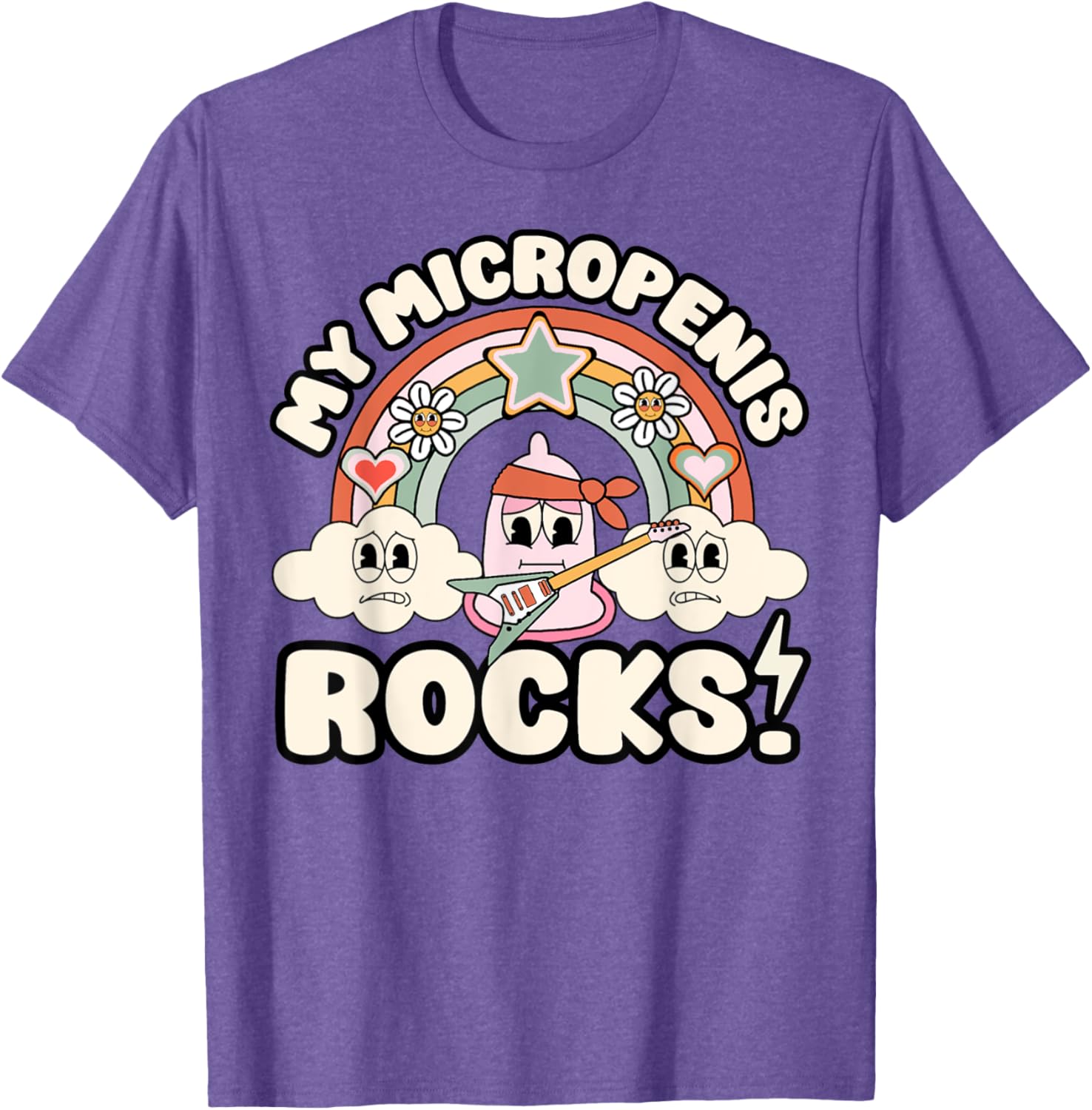 Funny Retro Micropenis Rocks T-Shirt for Adult Humor Lovers - 1