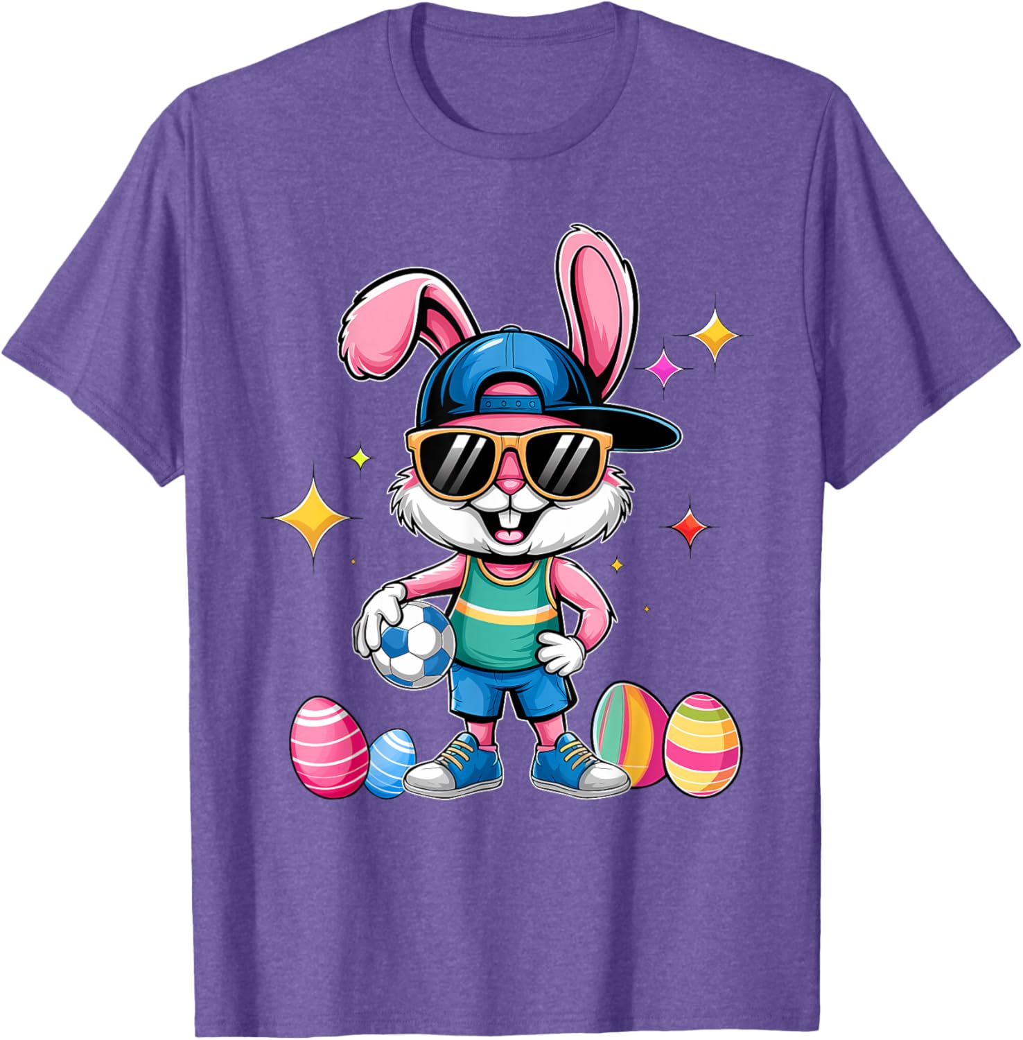 Happy Easter Bunny Soccer Kids T-Shirt for Boys Fun Sports Wear - 13