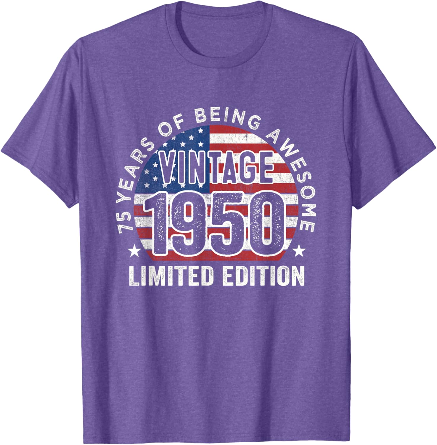 Vintage 1950s 75th Birthday Gift T-Shirt for Men with USA Flag Design - 12