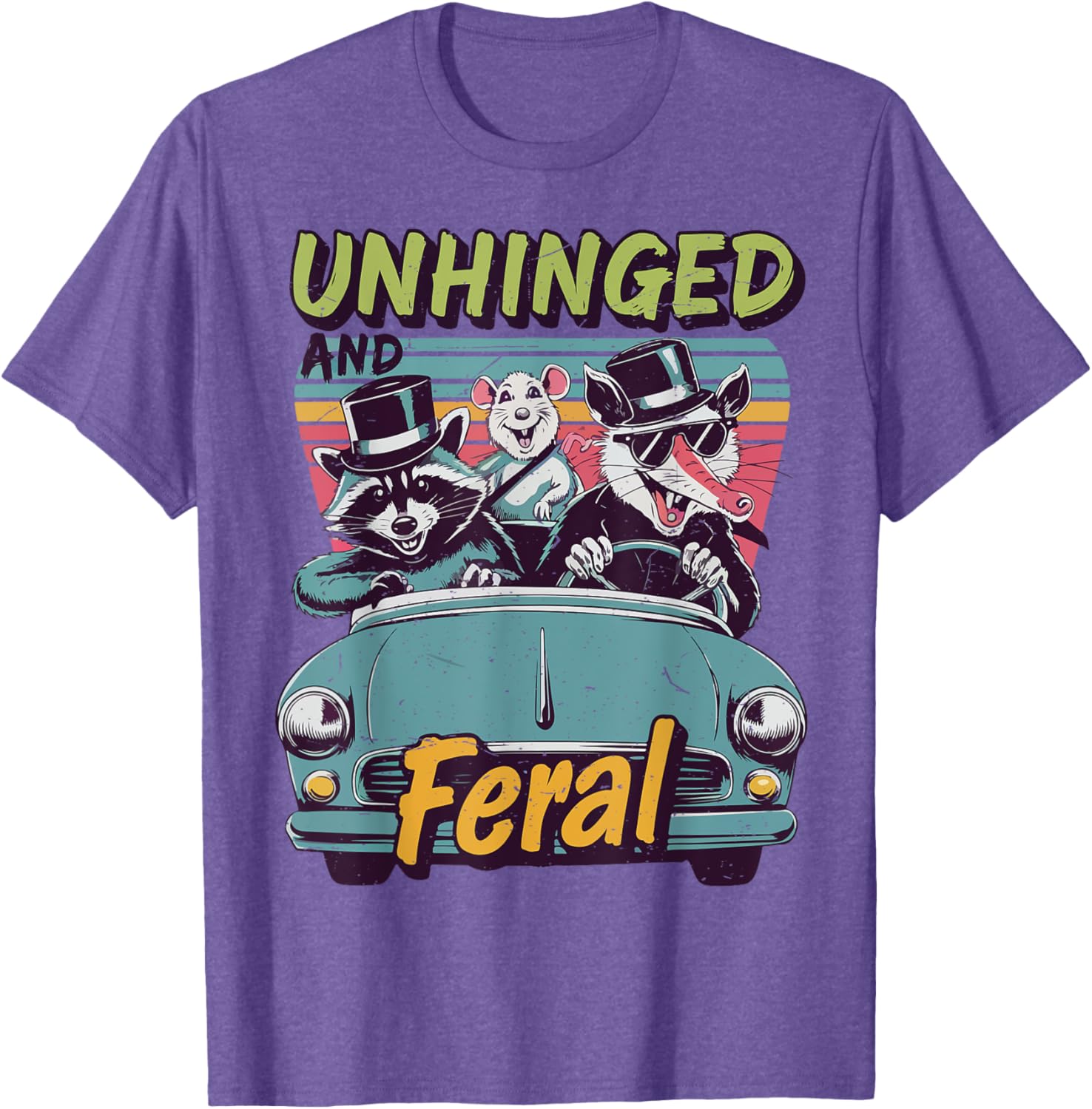 Funny Unhinged Feral Raccoon Racing Toddler Trash Panda T-Shirt - 6