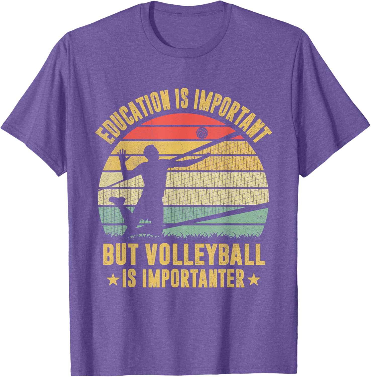 Retro Volleyball T-Shirt Education Is Important But Volleyball Is Importanter - 2