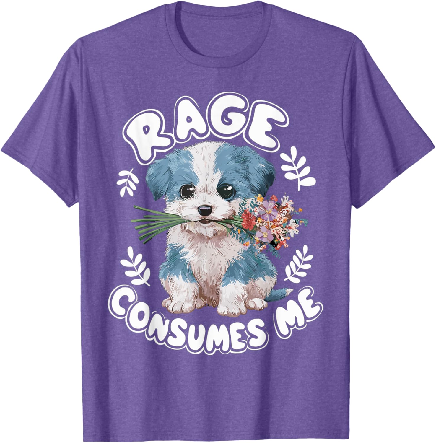 Cute Puppy Rage Cat Meme T-Shirt for Men and Women - Funny Gift Idea - 7