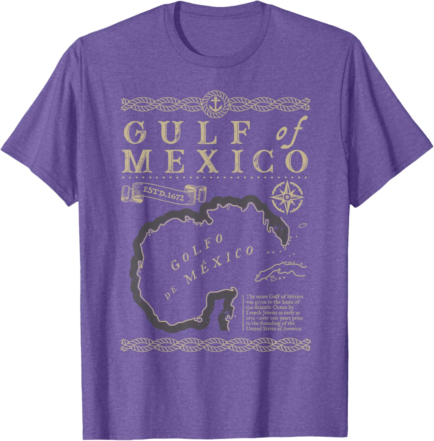 Gulf of Mexico Est 1550 Retro Vintage Beach T-Shirt for Relaxed Style - 21