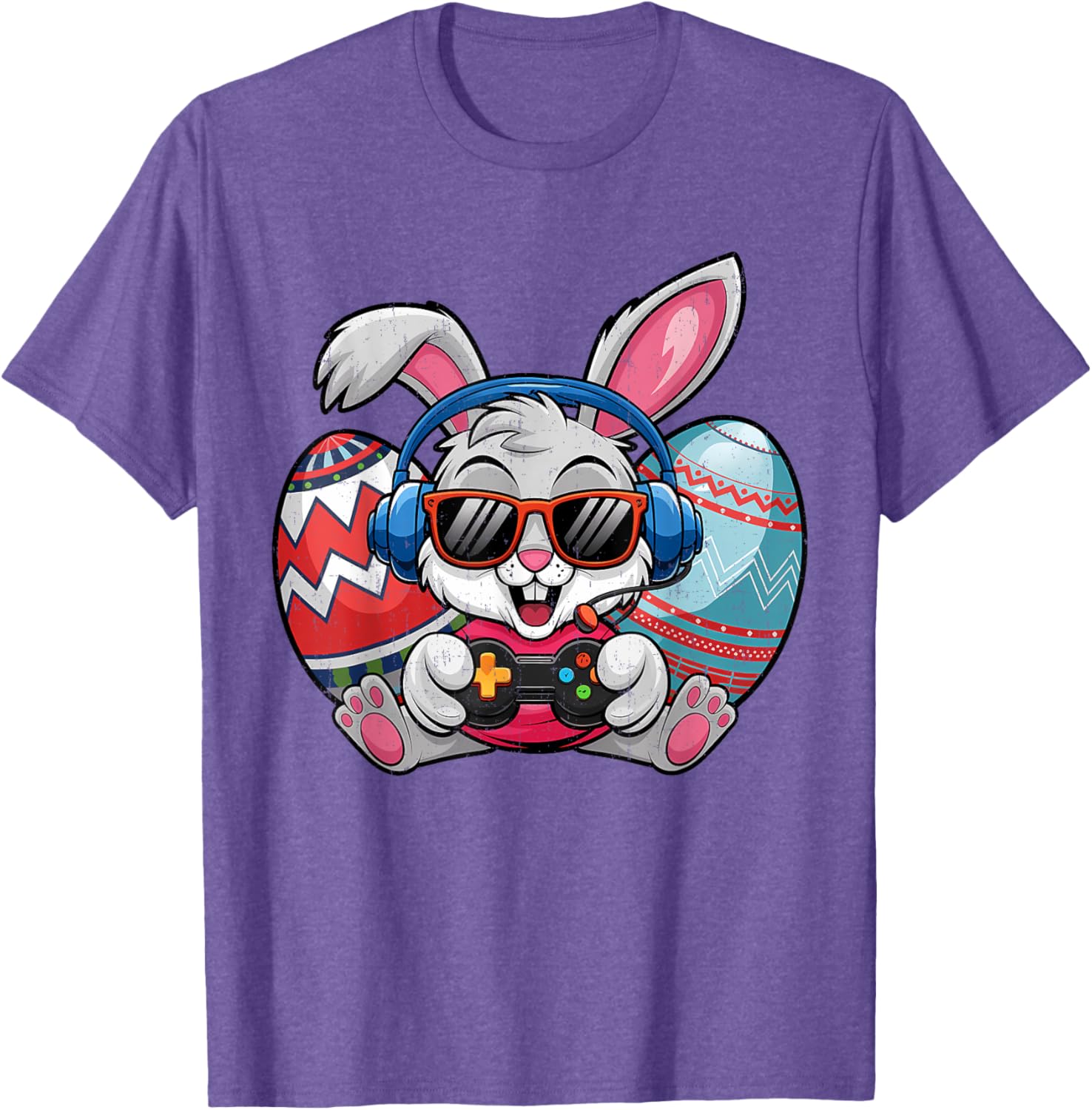 Cute Easter Bunny Playing Video Game Kids T-Shirt for Boys - 17