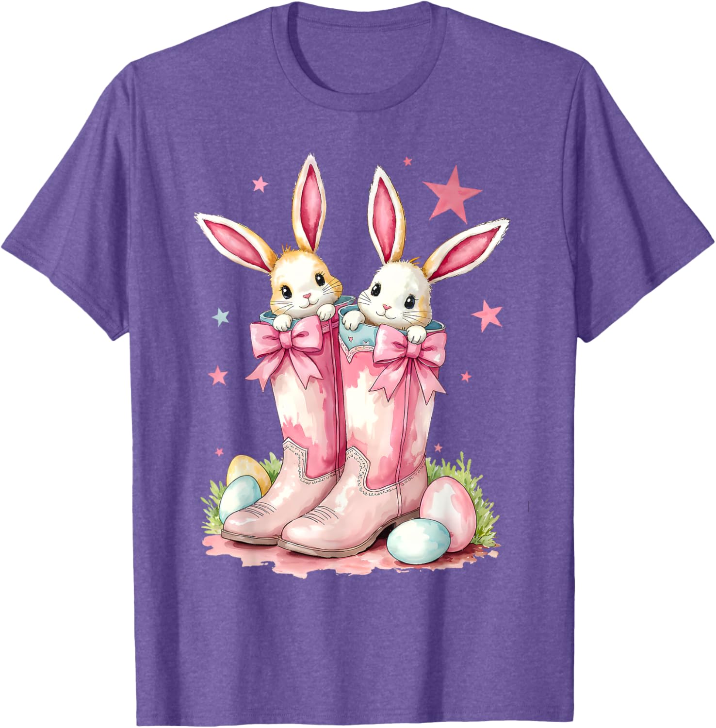 Howdy Easter Bunny Cowboy Boots T-Shirt for Women and Girls - 4