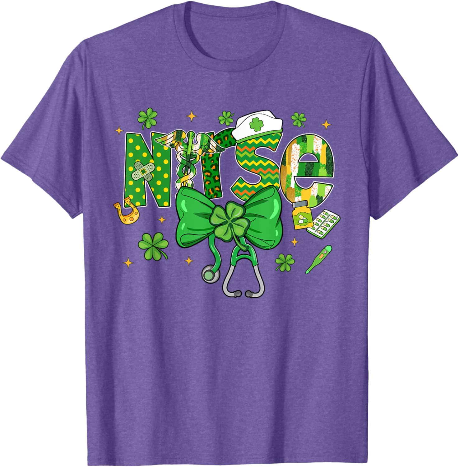 Irish Nurse Stethoscope St Patrick's Day T-Shirt for Healthcare Heroes - 14