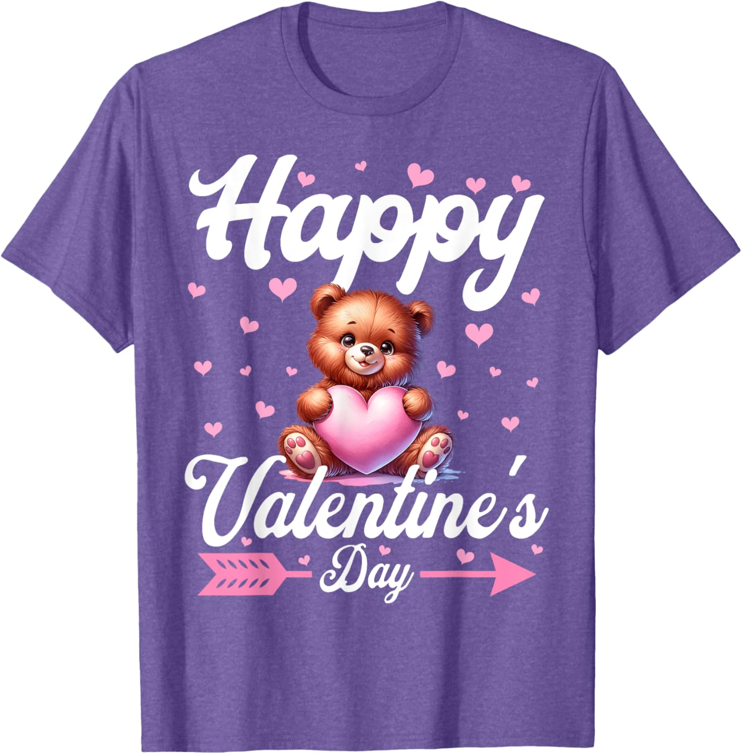 Cute Teddy Bear Holding Heart Happy Valentine's Day T-Shirt for Kids - 6