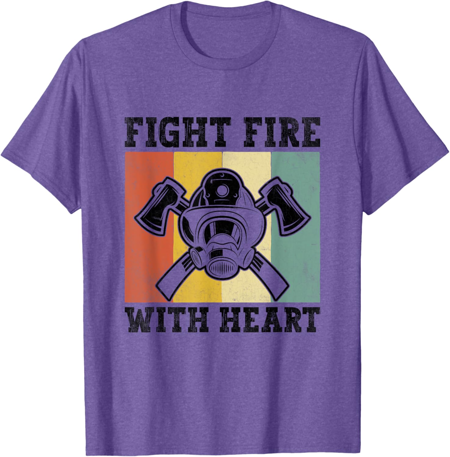 Heartfelt Firefighter T-Shirt Fight Fire with Heart Inspiring Apparel - 1