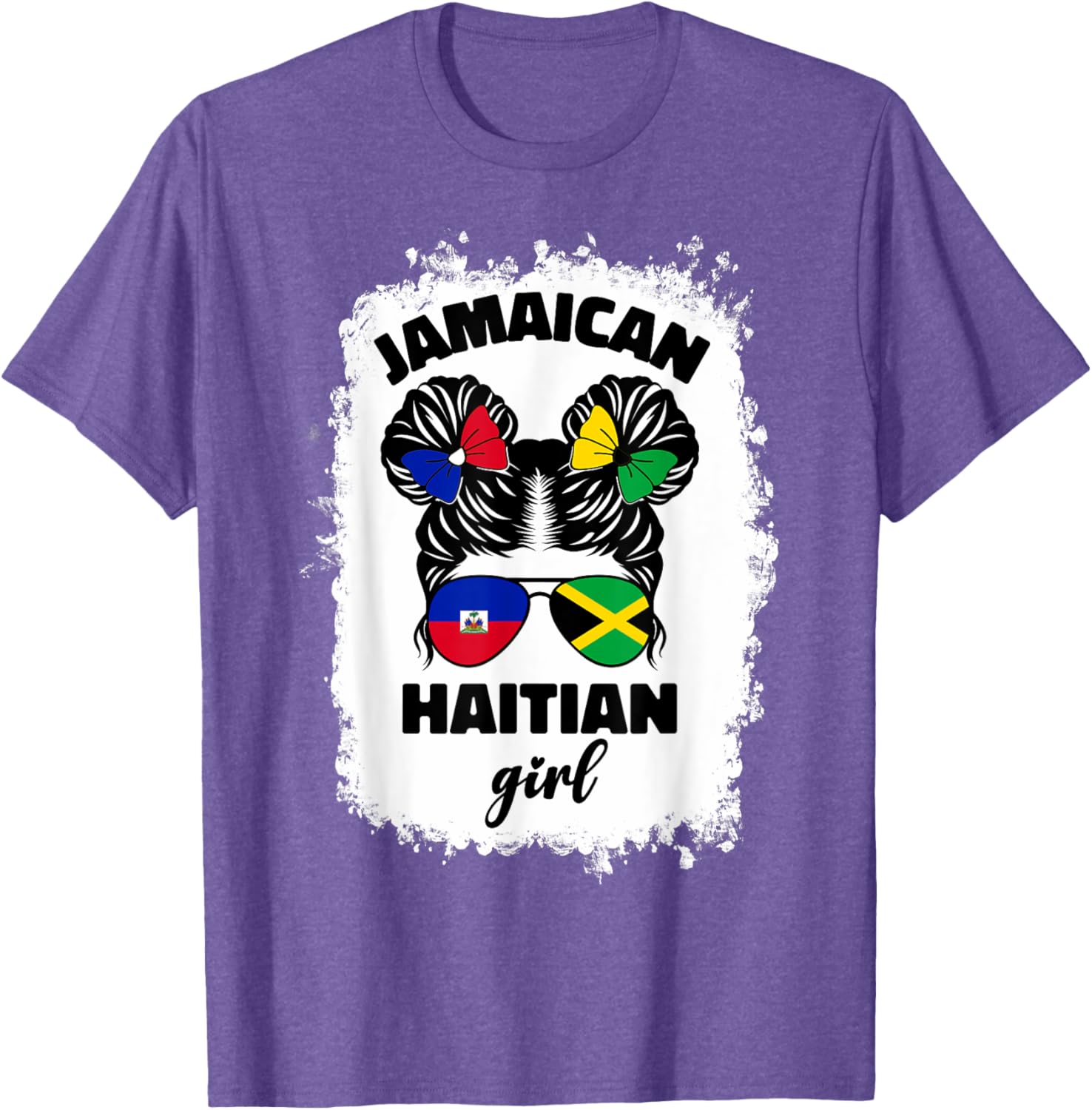 Half Jamaican Haitian Kids T-Shirt with Jamaica and Haiti Flag Design - 16