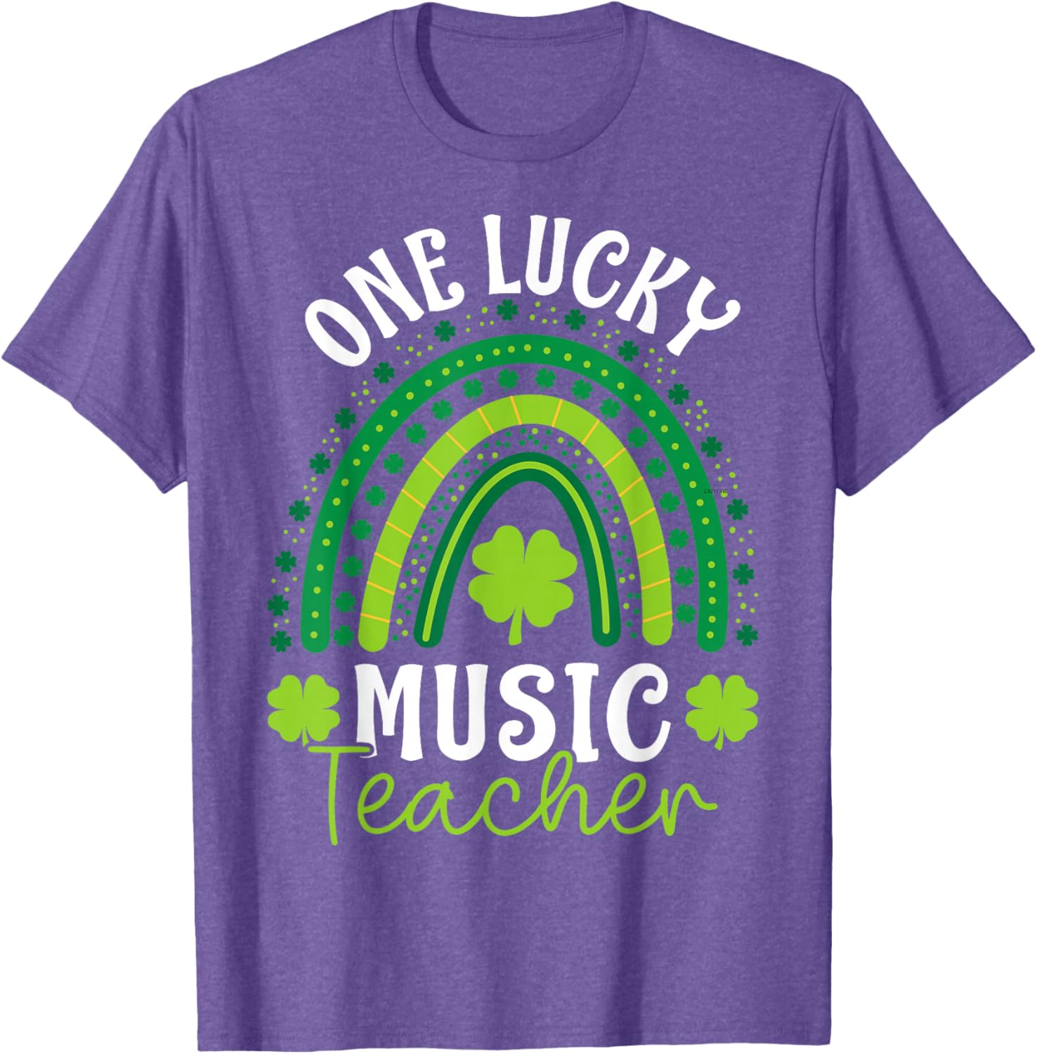 One Lucky Music Teacher Rainbow Shamrock T-Shirt for St Patrick's Day - 7