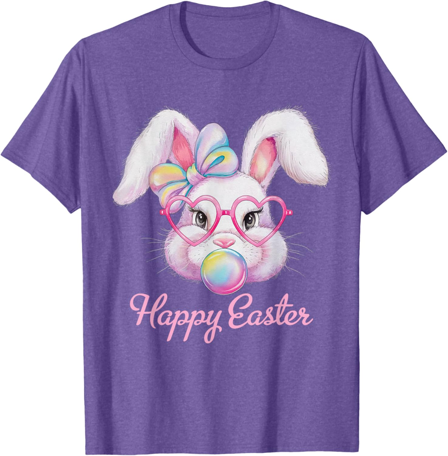 Happy Easter Cute Bunny Rabbit Face Tie Dye T-Shirt for Girls - 11