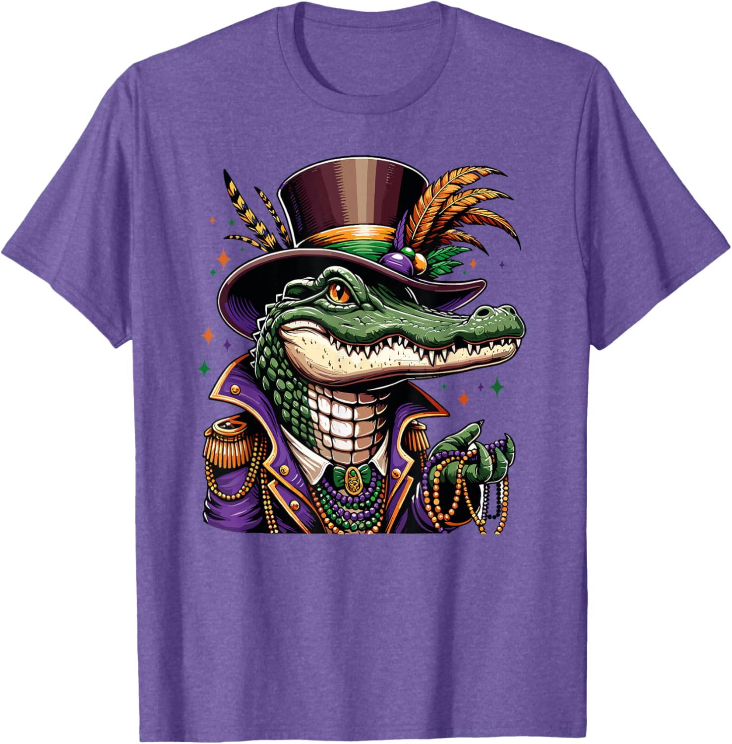 Mardigator Mardi Gras Alligator T-Shirt for Fun Men and Women - 14