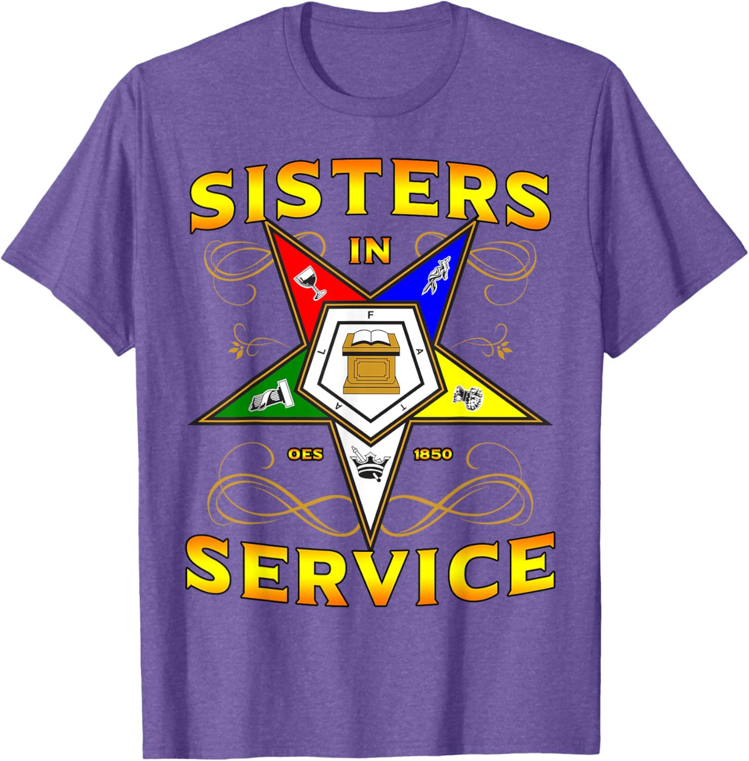 Sisters in Service OES 1850 Order of the Eastern Star T-Shirt for Women - 14