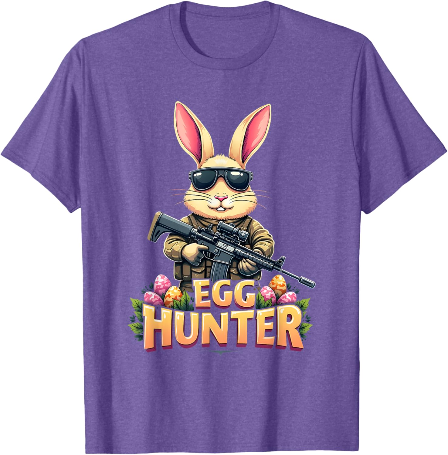 Cute Easter Egg Hunter Boys T-Shirt Featuring Deer Bunny Design - 10
