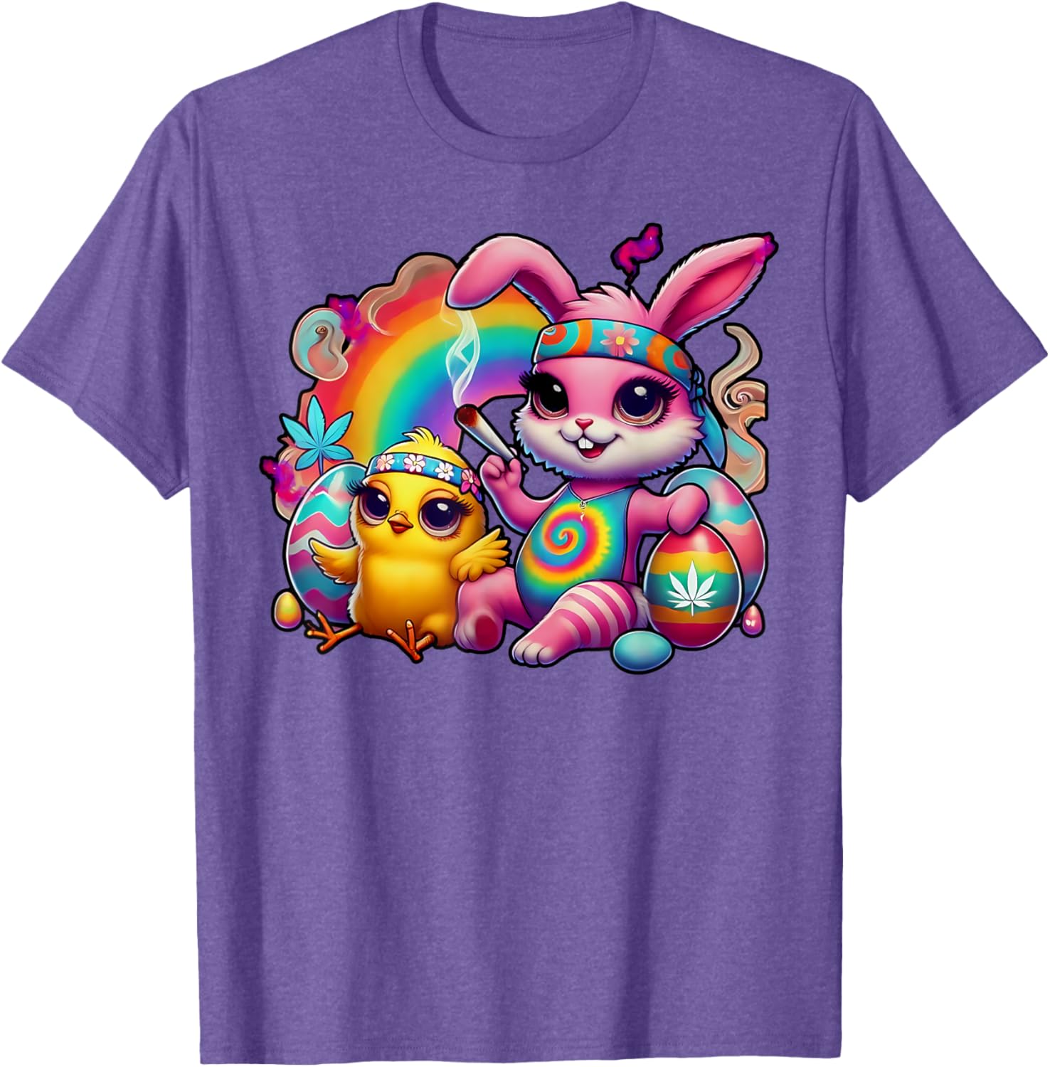 Stoned Easter Bunny Chick T-Shirt for Cannabis Lovers and Fun Celebrations - 5