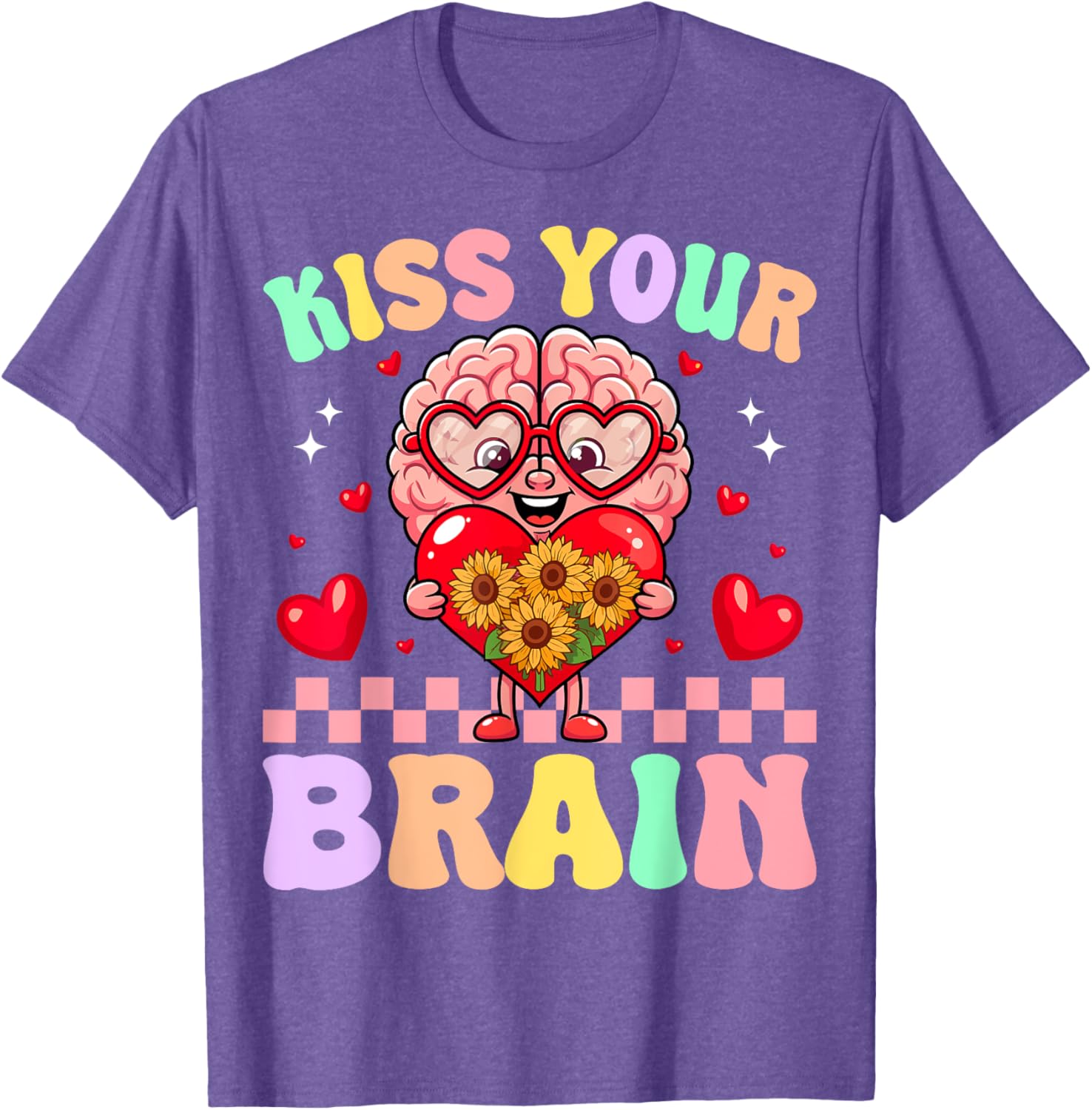 Funny Teacher Valentine's Day T-Shirt - Kiss Your Brain Gift for Educators - 10