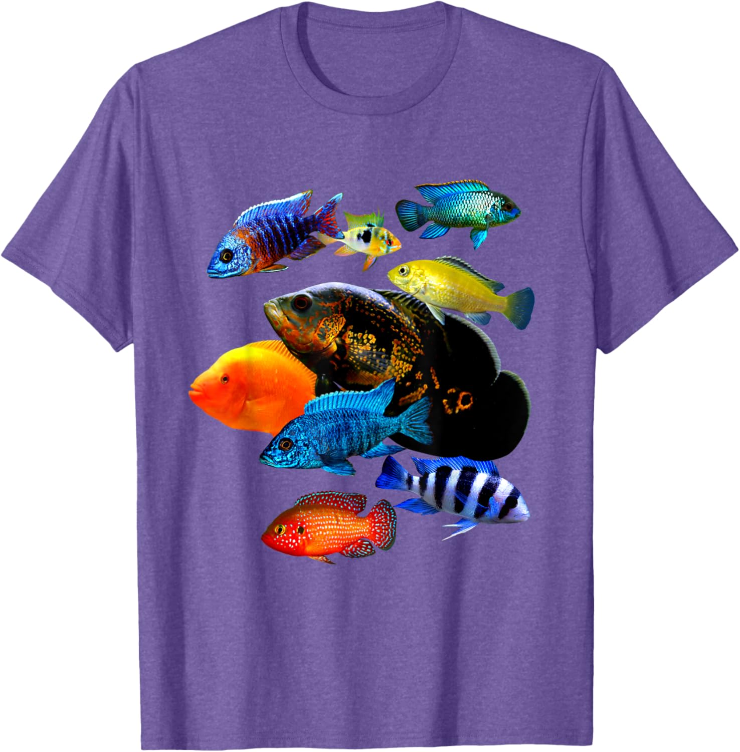 Cichlid Lover T-Shirt Frontosa Ram & Mbuna Cichlid Fish Design - 12