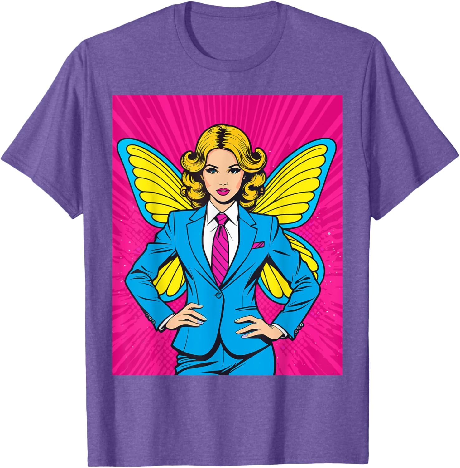 Pop Art Fairy in Business Suit T-Shirt for Stylish Casual Wear - 16