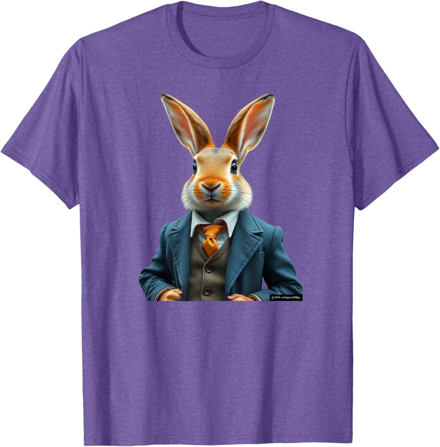 Vintage Easter Bunny T-Shirt with Rabbit in a Suit for Wild Hunters - 7