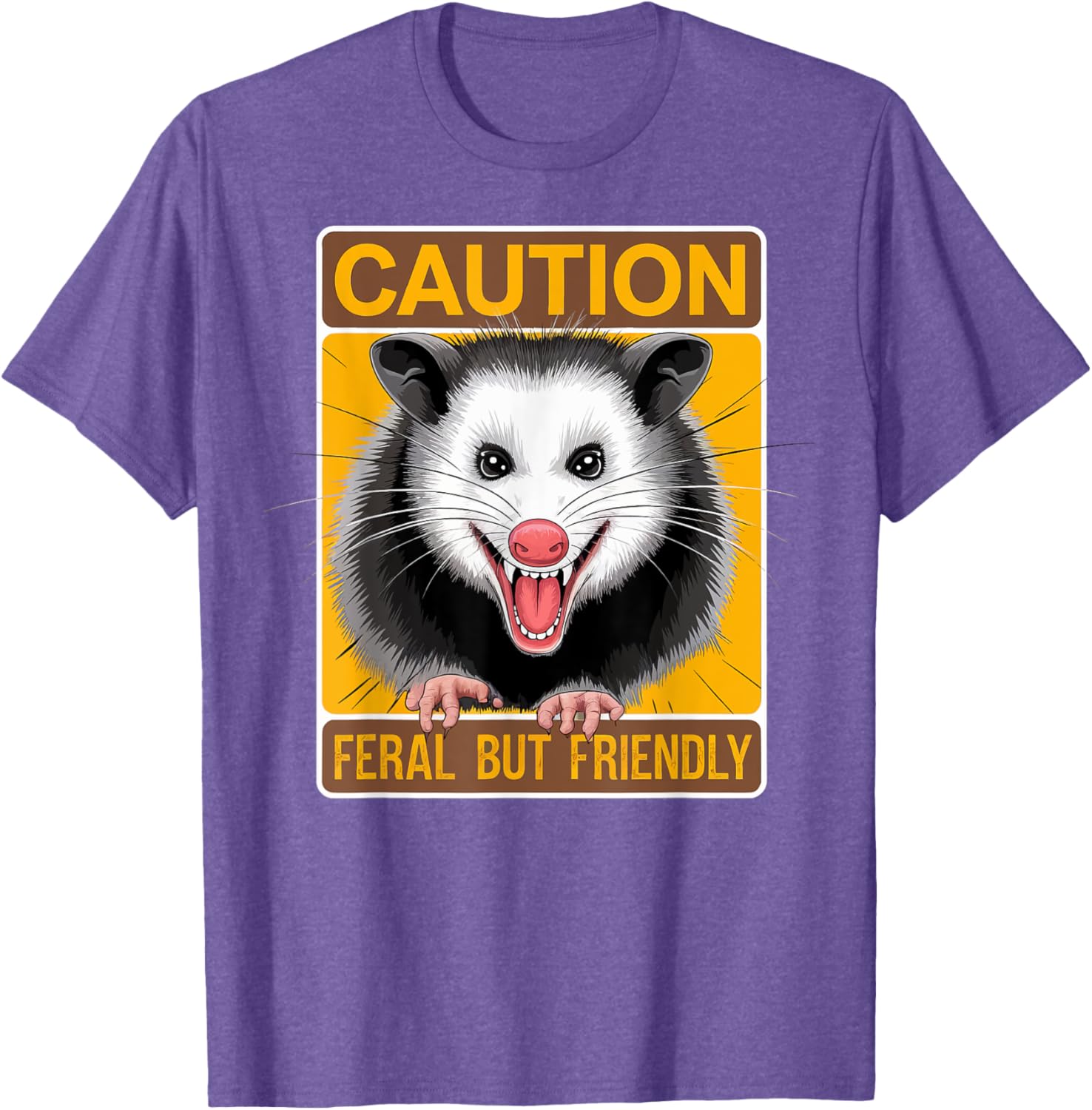 Caution Feral But Friendly Opossum T-Shirt for Animal Lovers - 18