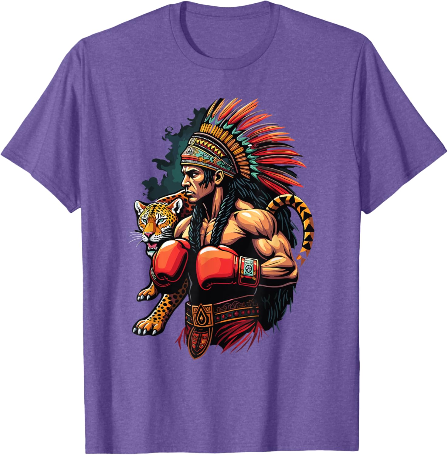 Inca Warrior Jaguar Spirit T-Shirt for Mexican Boxing Fans - 25