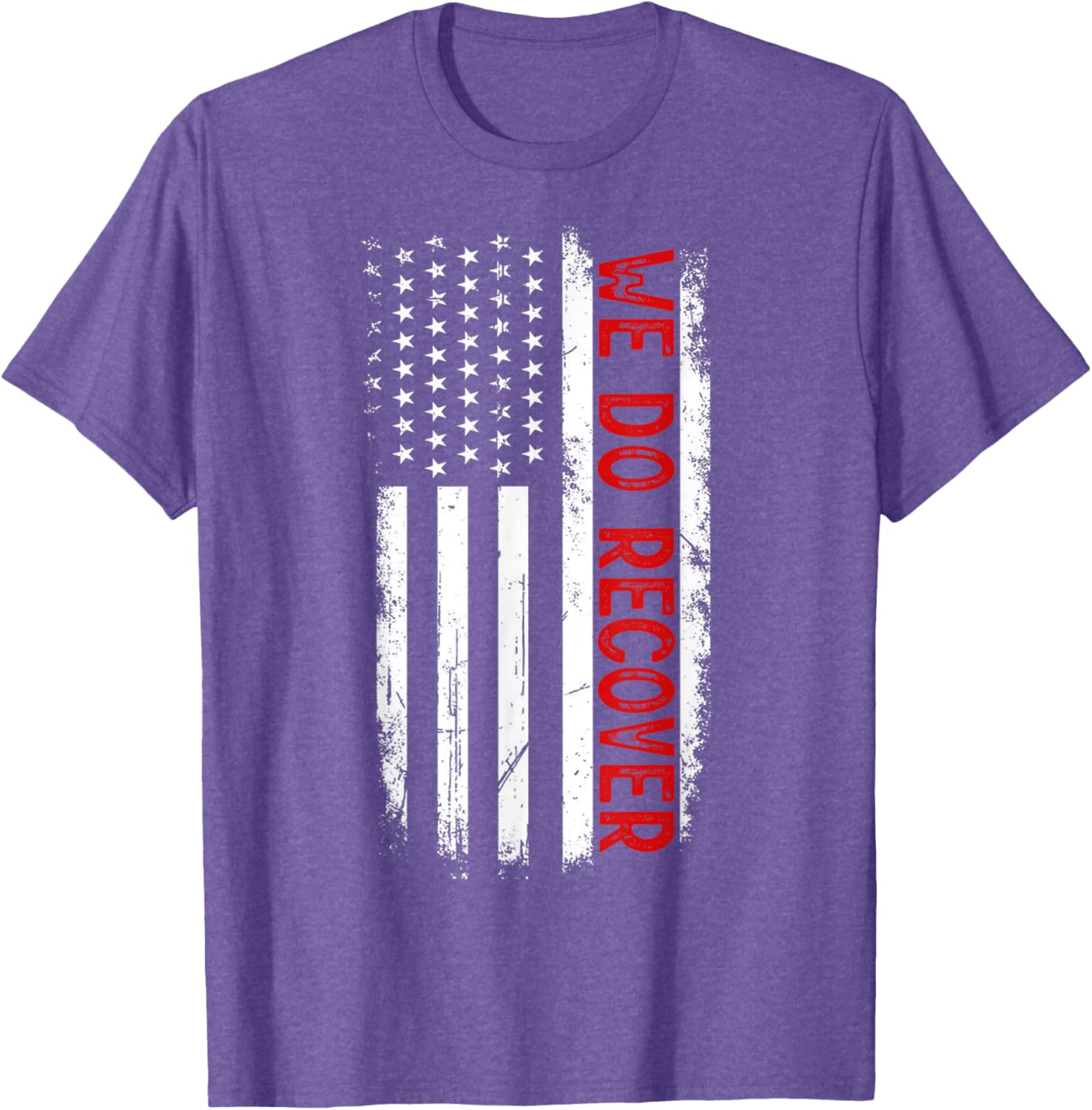 Addiction Recovery Awareness We Do Recover USA Flag T-Shirt for Support - 6