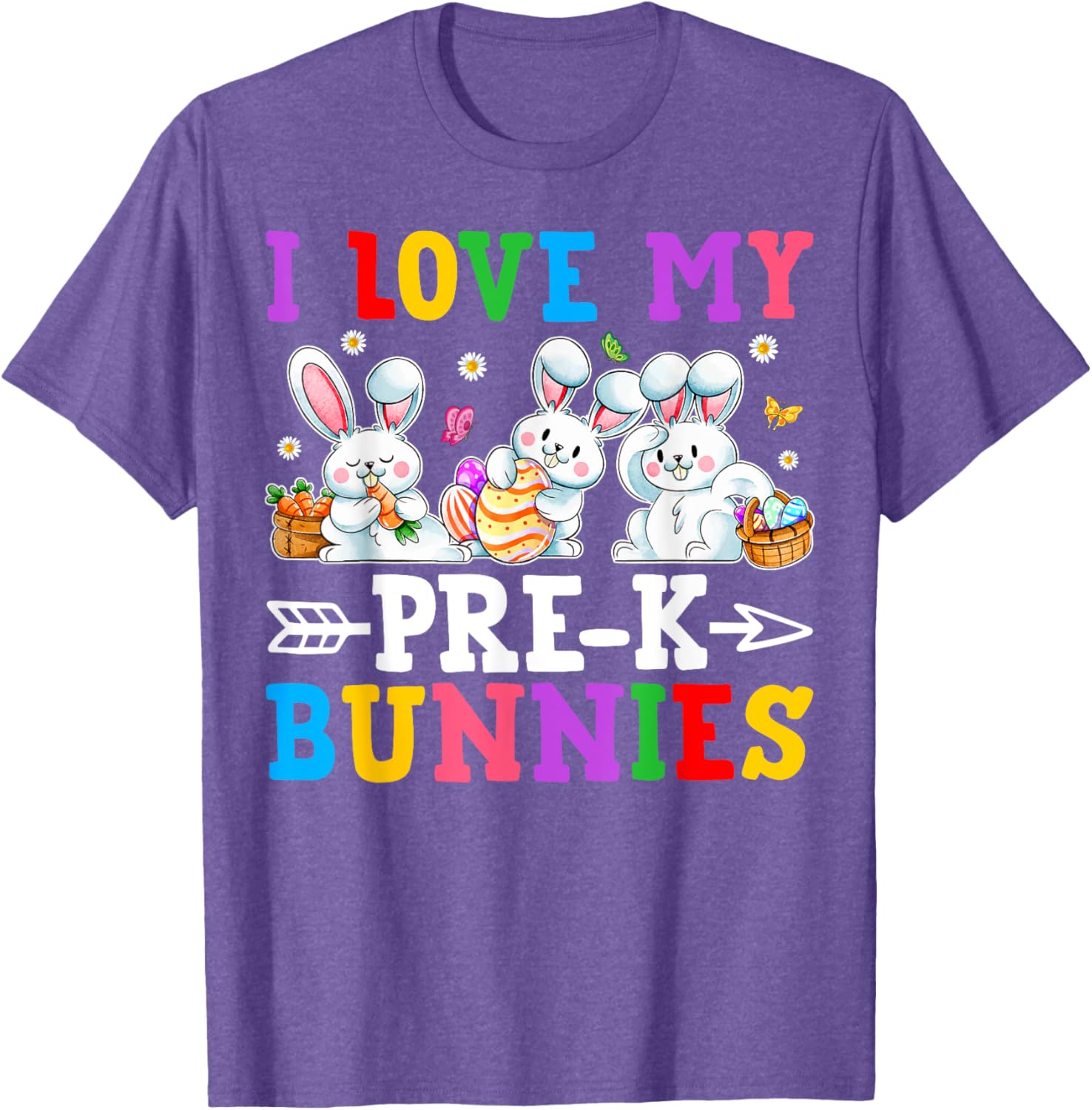 Funny I Love My Pre-K Bunnies T-Shirt for Preschool Teachers Easter Fun - 6