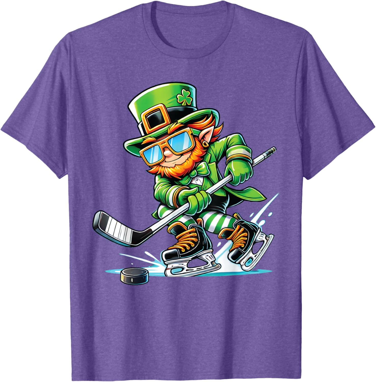 Leprechaun Ice Hockey T-Shirt Perfect for St Patrick's Day Fun - 24