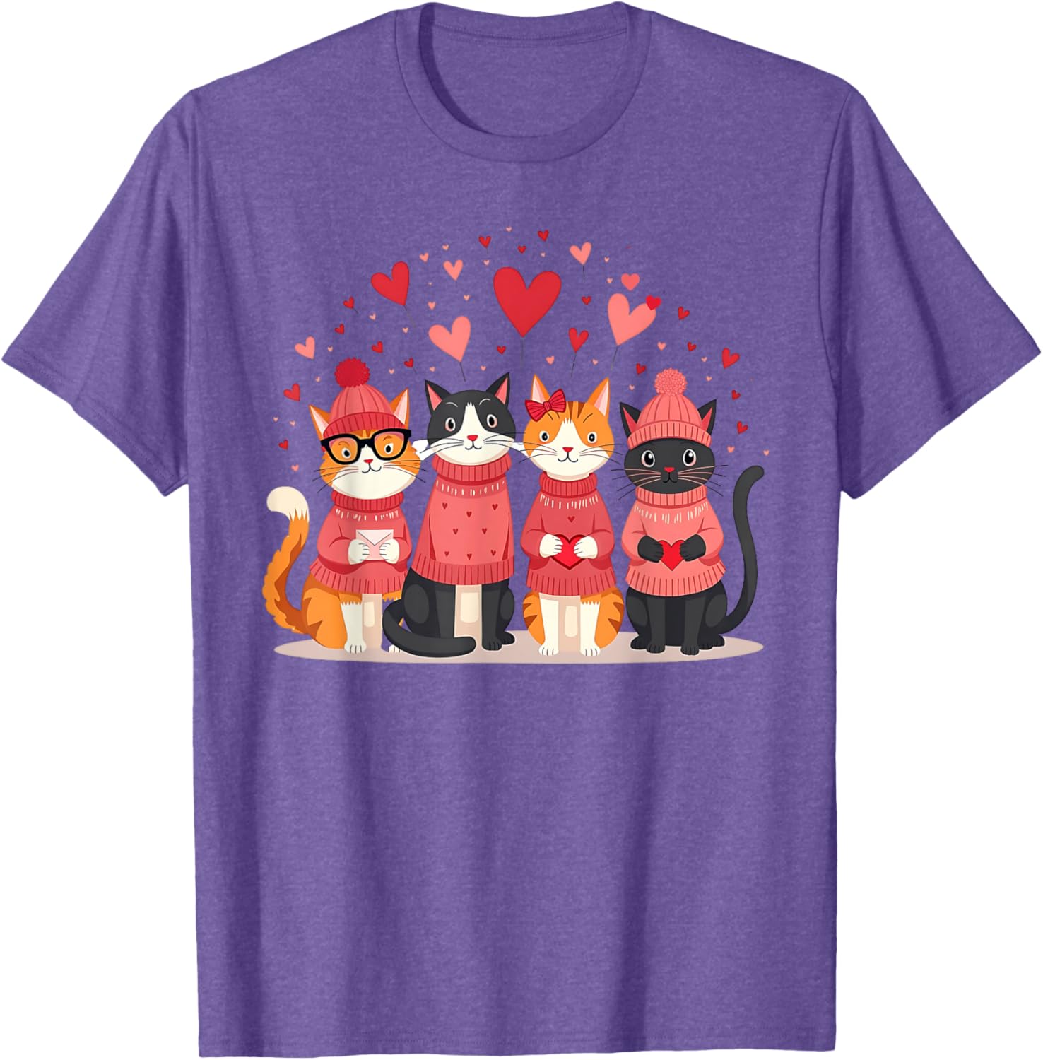 Happy Valentine Day Cat T-Shirt for Women and Girls - Perfect for Cat Lovers - 4