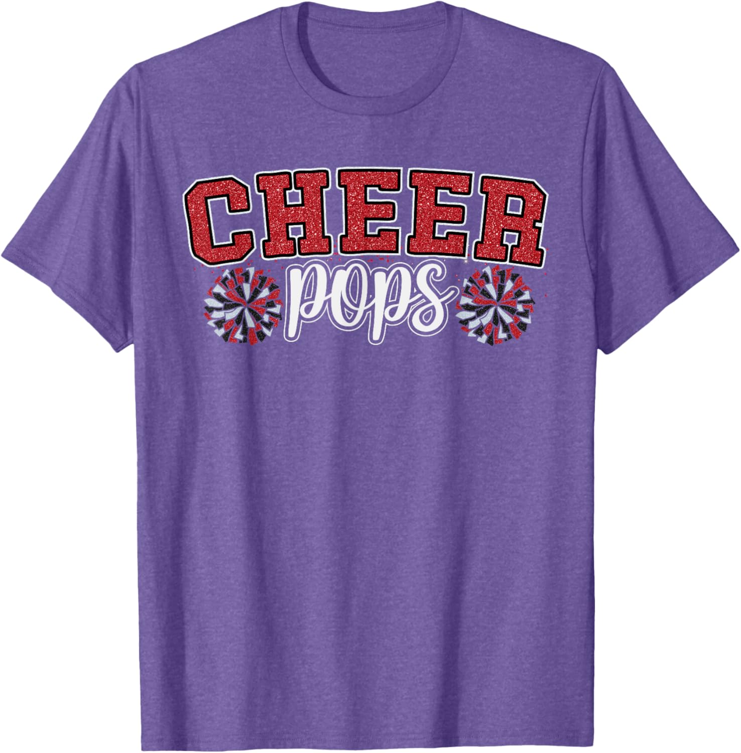 Cheer Grandpa My Favorite Cheerleader Calls Me Pops Red T-Shirt for Dads - 4
