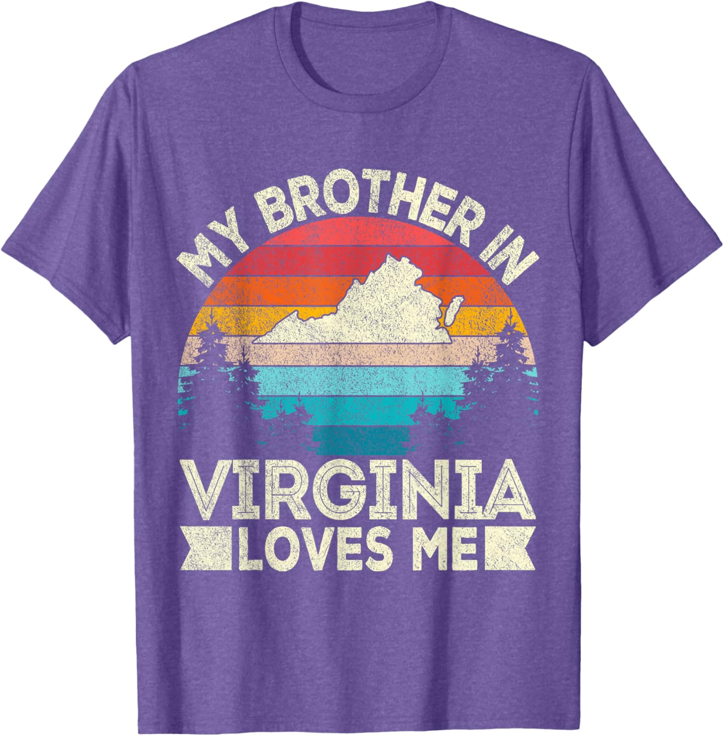 My Brother In Virginia Loves Me Retro T-Shirt for Family Gifts - 1