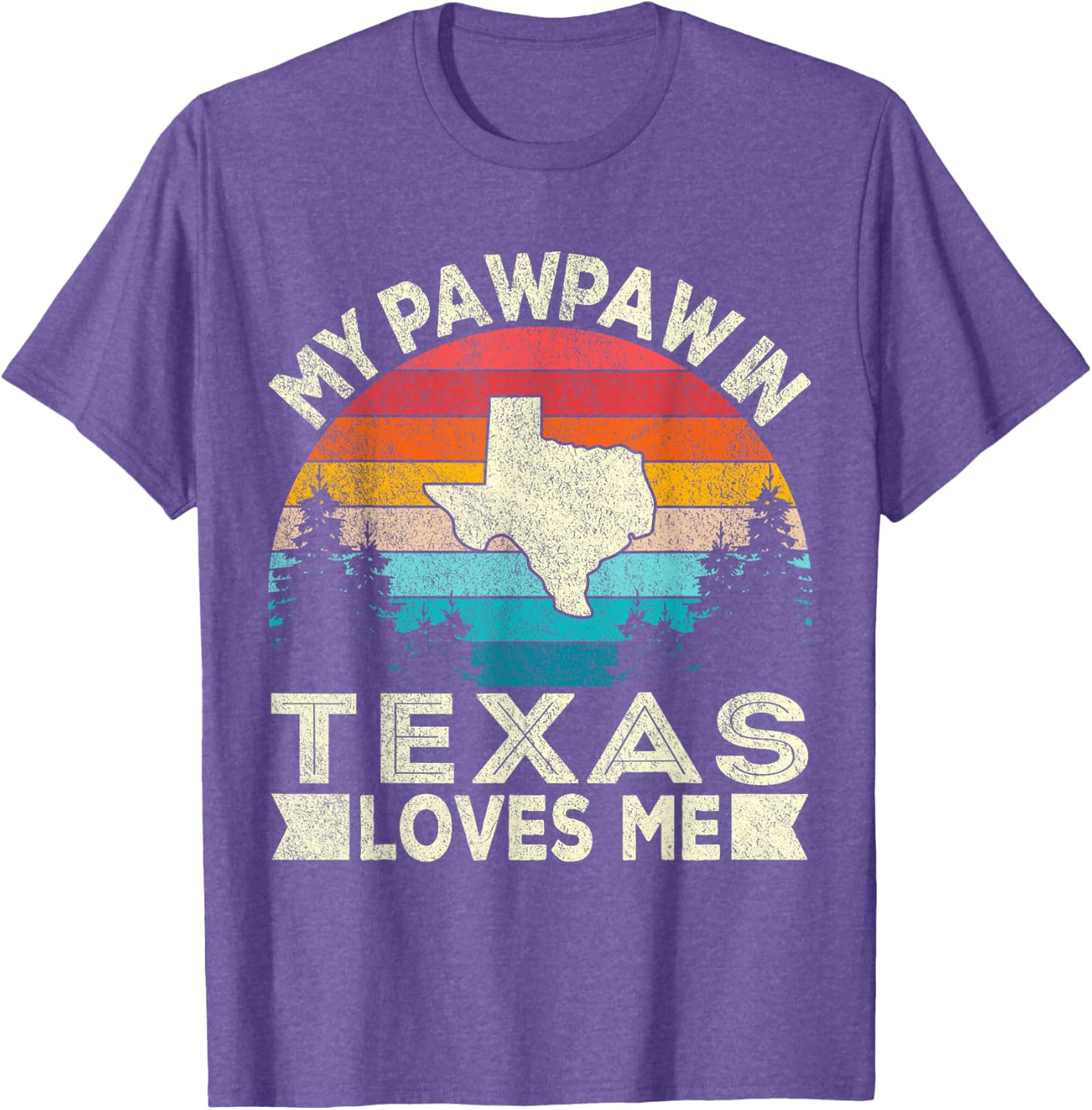 My PawPaw In Texas Loves Me Retro Grandpa T-Shirt for Proud Grandchildren - 8