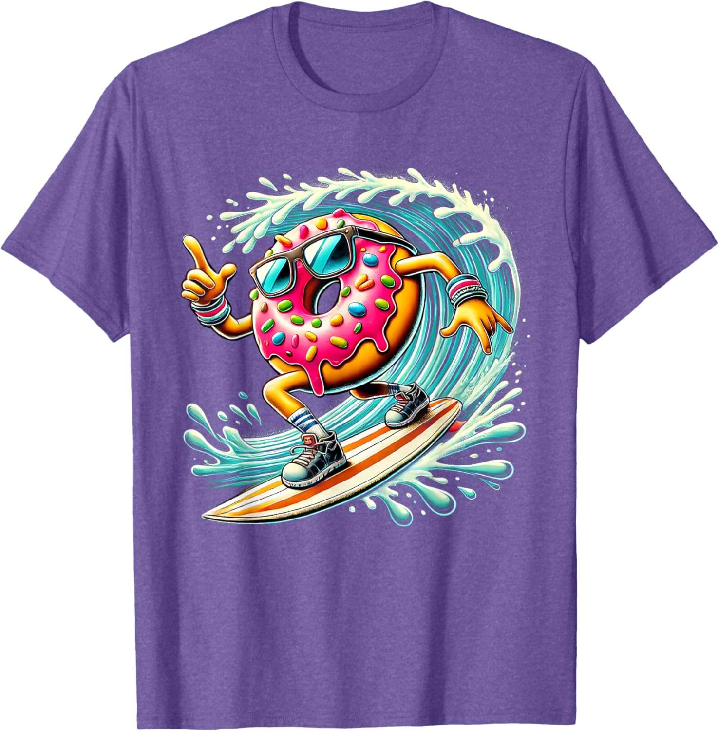 Donut Surfing T-Shirt for Surfboard Lovers - Fun Surf Style Apparel - 2