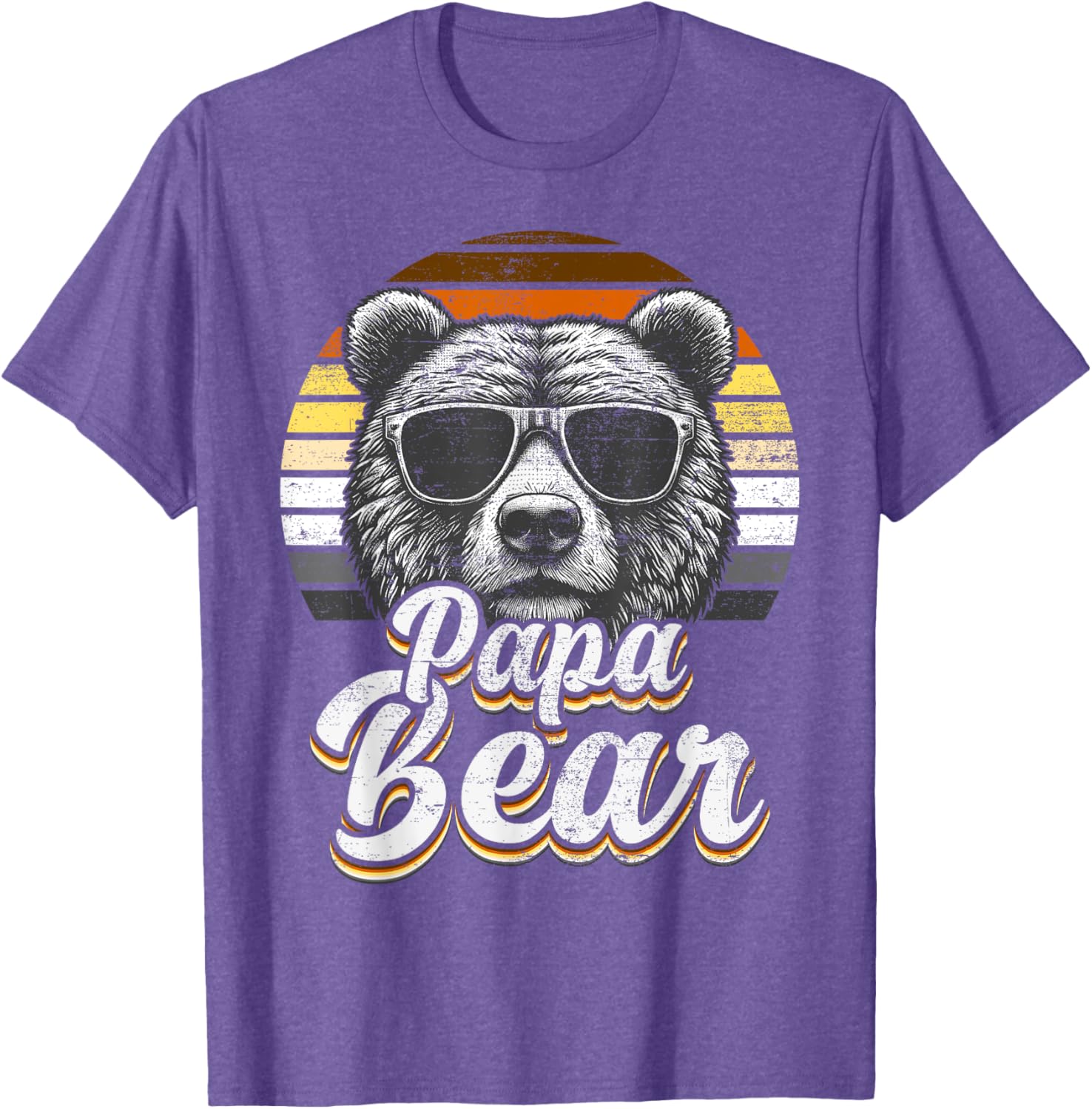 Papa Bear Gay Pride Retro Vintage Flag T-Shirt for LGBTQ+ Pride Fans - 11
