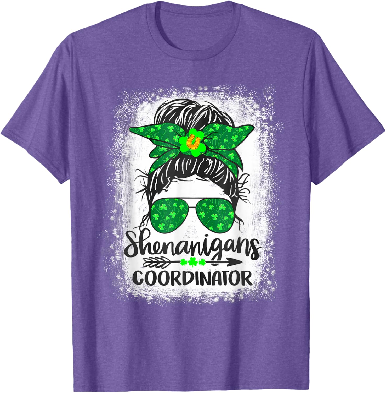 Shenanigans Coordinator Messy Bun St Patricks Day Women's T-Shirt - 15