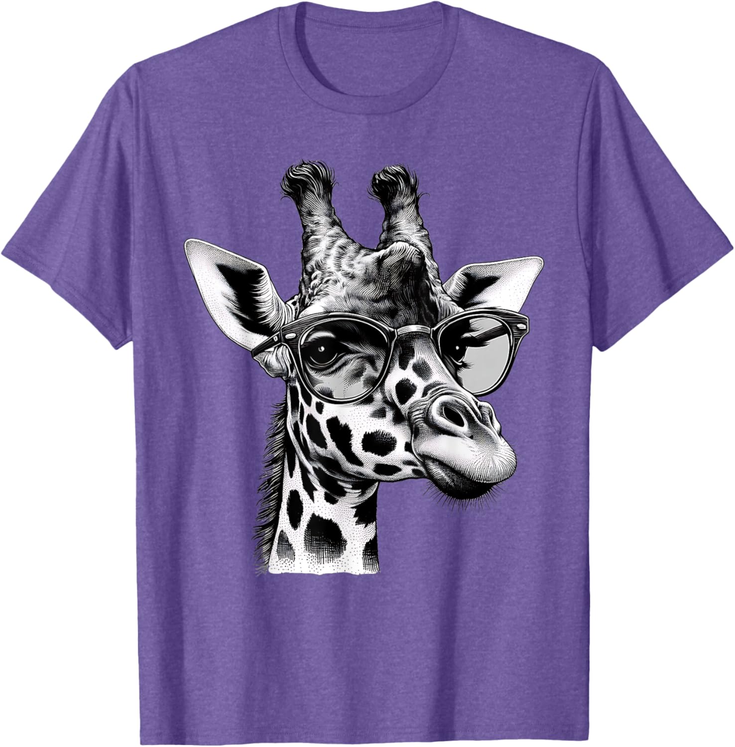 Cute Giraffe Glasses T-Shirt for Wildlife Animal Lovers and Enthusiasts - 16