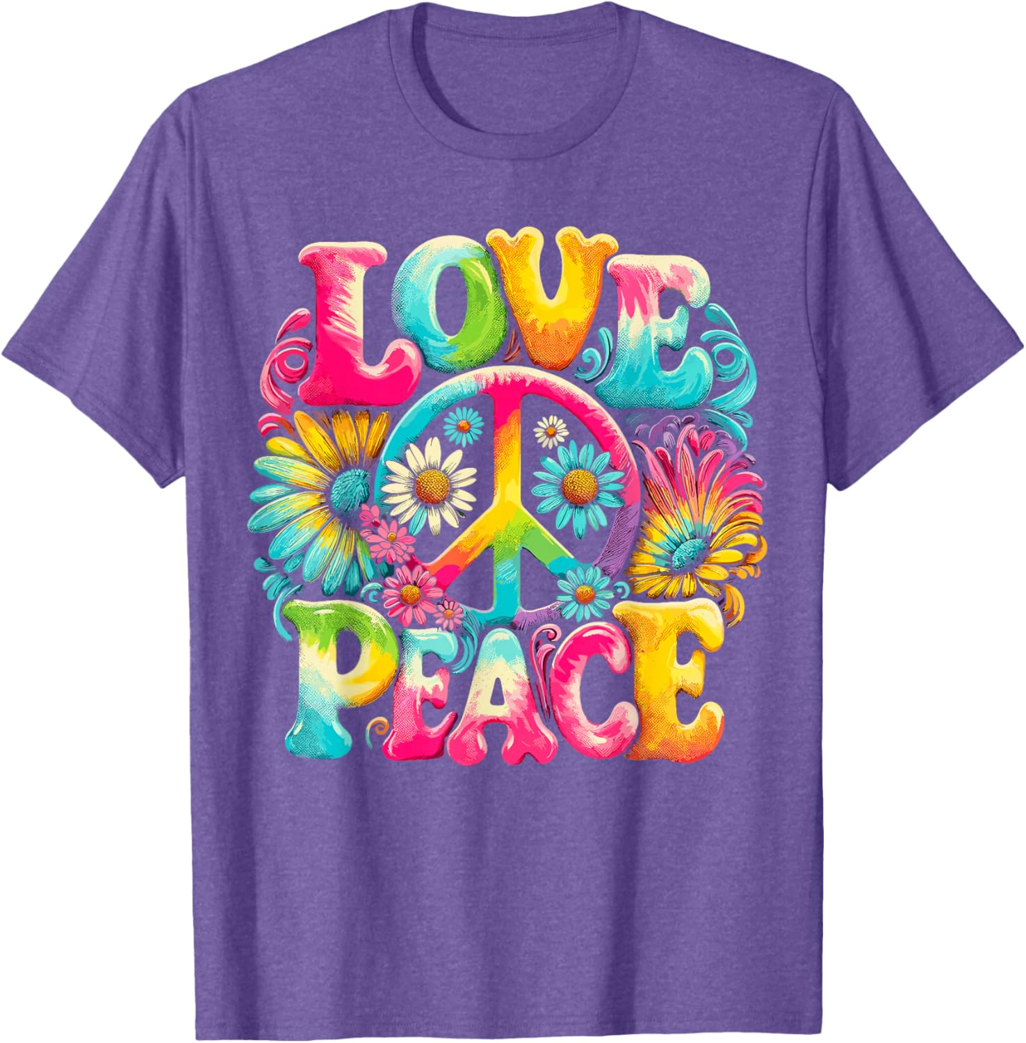 Hippie Tie Dye T-Shirt with Peace Sign and Love Design for Trendy Style - 10