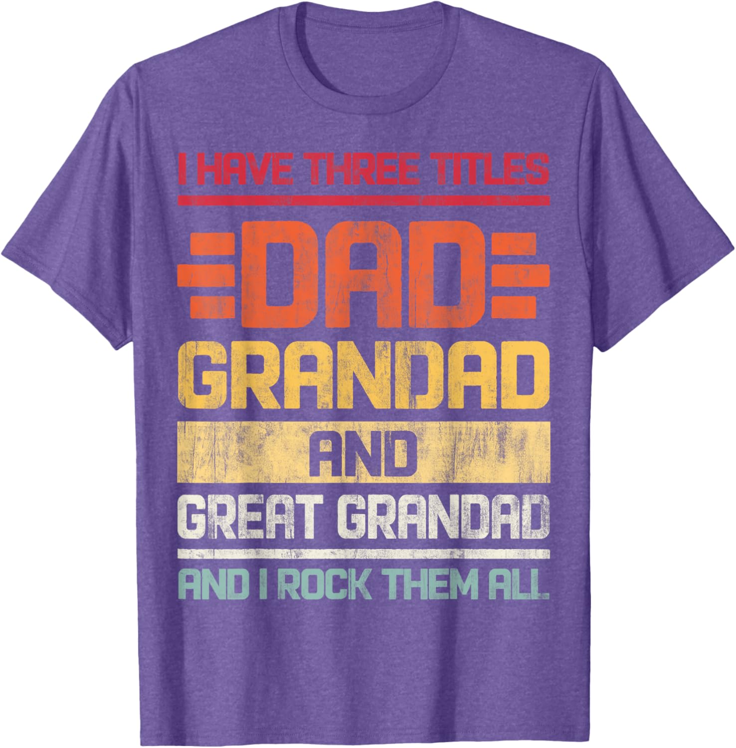 Dad Grandad Great Grandad Rocks T-Shirt for Family Humor and Fun - 10