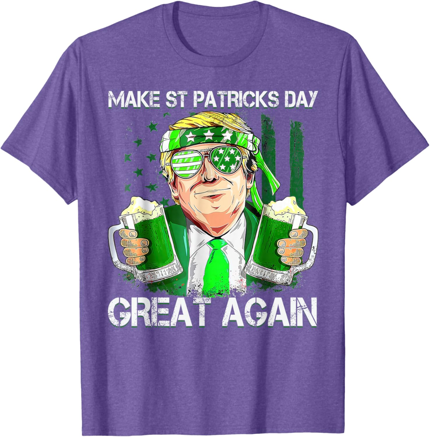 Funny St Patricks Day T-Shirt for Men and Women with US Flag Design - 17