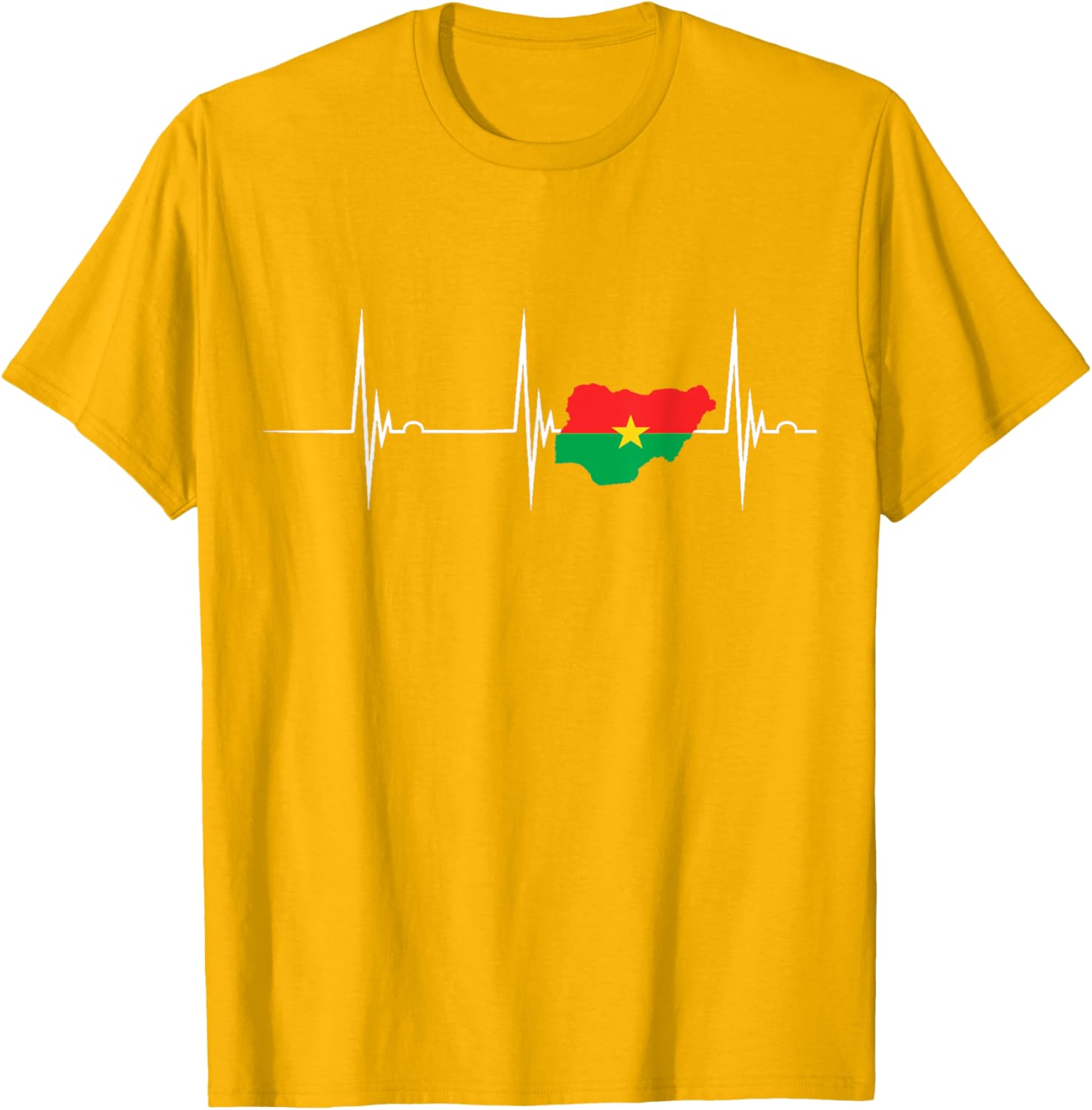 Burkina Faso Heartbeat EKG Pulse Flag T-Shirt for Proud Burkina Fasoans - 19