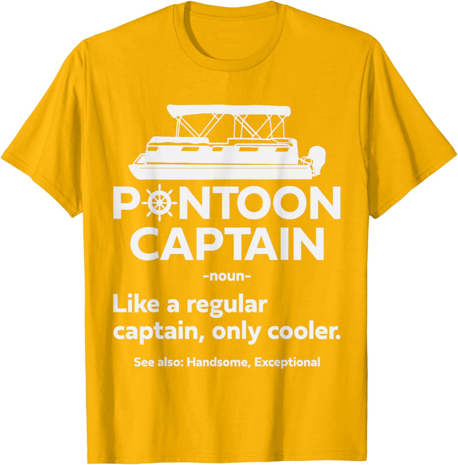 Funny Pontoon Boat Captain Dad T-Shirt for Sailing and Boating Fun - 8